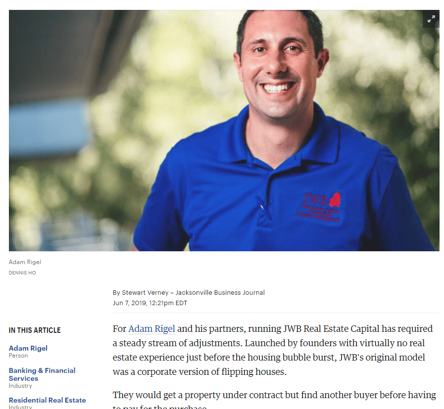 Ultimate CFO - Adam Rigel Named as 2019 Ultimate CFO